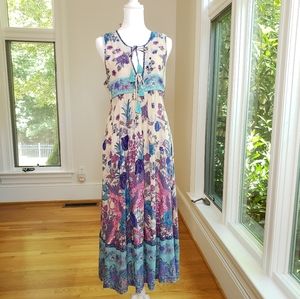 Spell Gypsy Siren Song Midi Dress Blue Motif